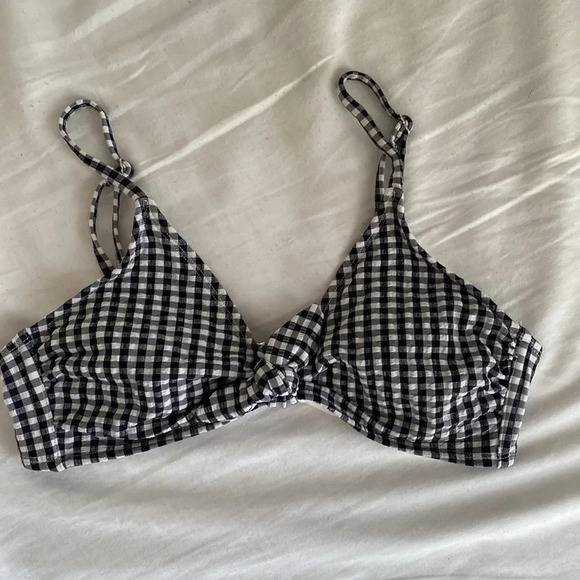 Xhilaration black checkered bikini top medium - Picture 7 of 7